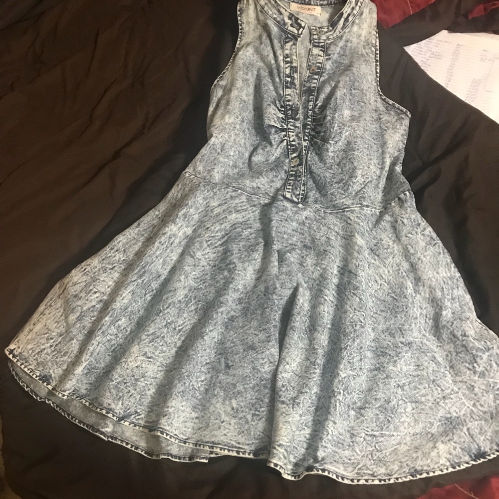 Acid denim skater dress